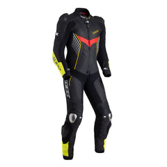 Macacao Texx 1 Peça Pista Preto Amarelo Vermelho