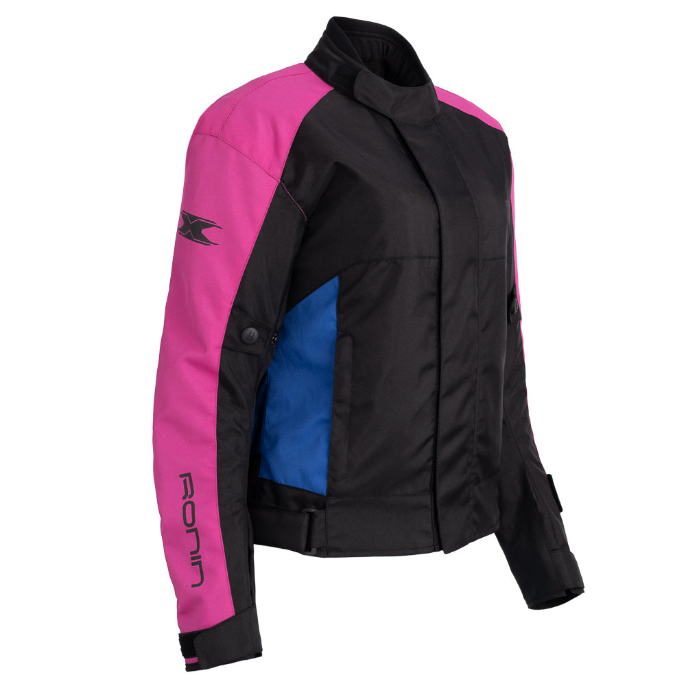 Jaqueta Texx Ronin V2 Lady Feminina Preta Rosa Azul