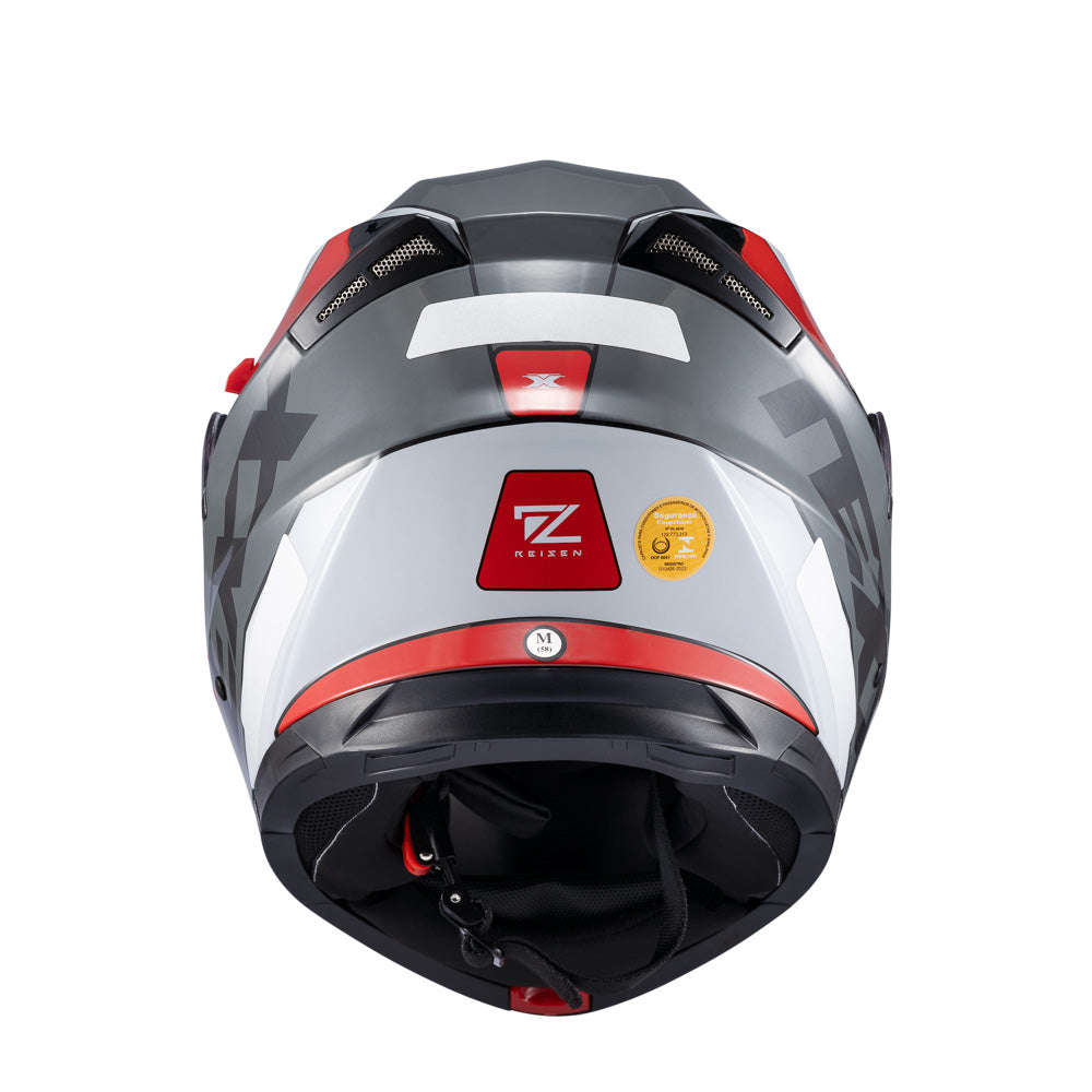 Capacete Texx Escamoteável Gladiator V3 Reisen Vermelho Branco Brilhante