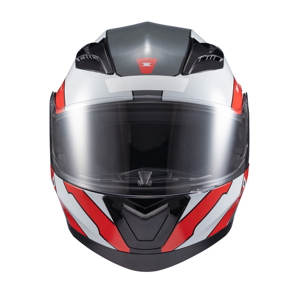 Capacete Texx Escamoteável Gladiator V3 Reisen Vermelho Branco Brilhante