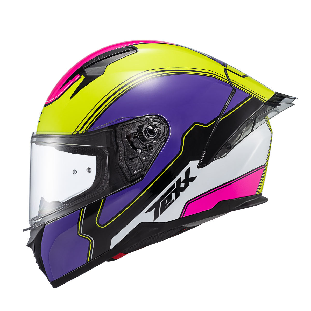 Capacete Texx Fechado Raptor Hornet Verde Rox Branco Rosa Brilhante